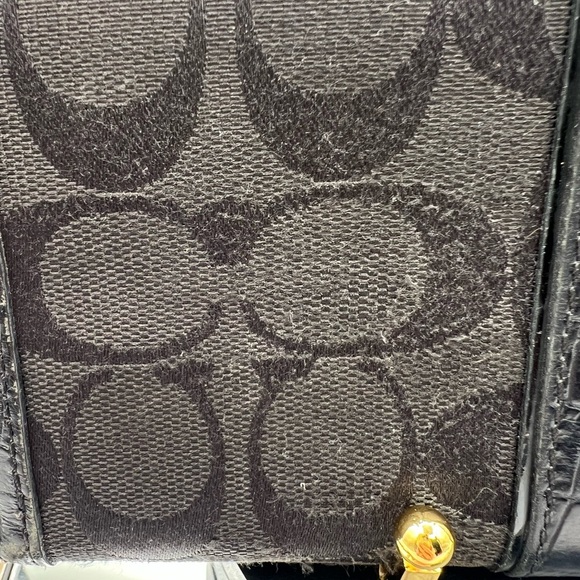 Coach Black and Gold Signature C Wallet with Leather Accent - Picture 5 of 8